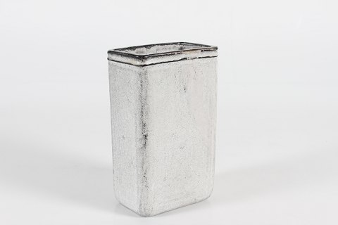 Nils KählerHøj rektangulær vase m/askegrå glasur
