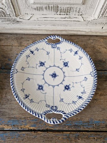 B&G Blue fluted dish with handle No. 101