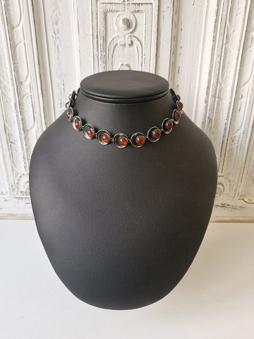 N.E.From vintage necklace in sterling silver and amber