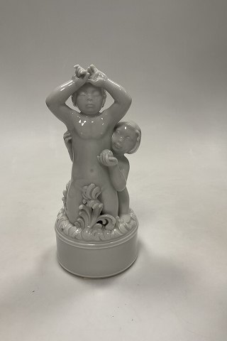 Royal Copenhagen Blanc de Chine figurine of 2 boys No. 1-3a/1A