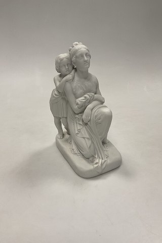 Bing og Grøndahl Bisque / Bisquit Figur af Moder med sin Søn No. 43