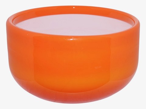 Holmegaard PaletStor orangerød skål 23,9 cm.