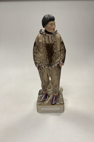 Royal Copenhagen Overglasur Figur af Grønlandsk Mand No. 12225