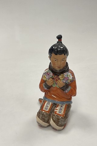 Royal Copenhagen Overglasur Figur Grønlandsk Pige No. 12415