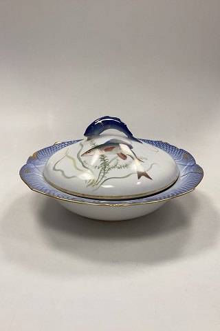 Royal Copenhagen Blåt Fiskestel Serveringsskål med låg No. 19/3005