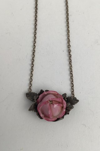 RCP Sterling Silver Necklace with Porcelain Pendant (Pink)