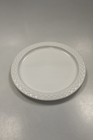 Bing og Grøndahl Stentøj Hvid Cordial/palet Rundt Kagefad No. 304