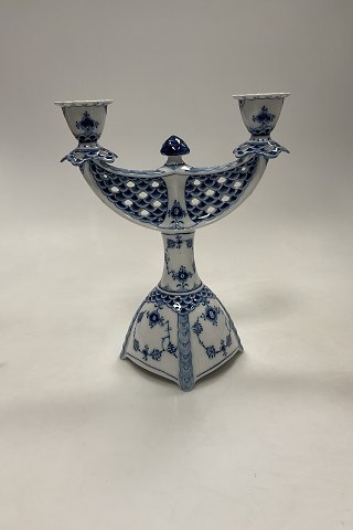 Royal Copenhagen Blue Fluted Full Lace Two-Armed Candelabra No. 506 / No 1169