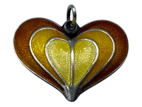 David Andersen Norway sterling silverHeart pendant with enamek