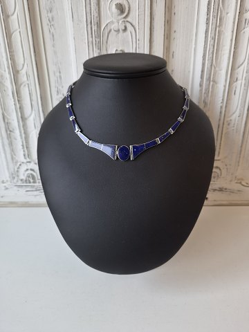 Beautiful articulated necklace in silver and lapis