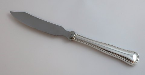 Cohr. Sterling (925). Dobbeltriflet. Ostekniv med sølvskaft. Længde 21,3 cm