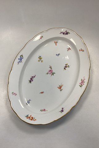 Meissen Porcelain Oval Dish, Large with Flower Design