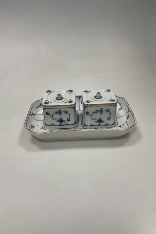 Royal Copenhagen Blue Fluted with Guld Inkwell Set