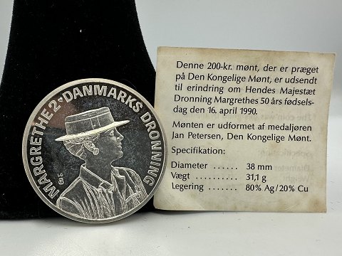 200 Kroner Erindringsmønt - Dronning Margrethe II ´s 50-års fødselsdag