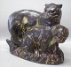 Royal Huge Copenhagen Figurine Art Pottery20263 RC 2 Panthers 28 x 40 cm, Knud Kyhn, June 1931