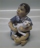 Dahl Jensen figurine1291 Boy with cat (DJ) 11 cm