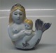 Aluminia Figurine 340-3672 Mermaid with child sitting 10.2 x 9.2 cm  Doreen Middelboe 1969
