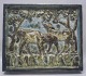 Kongelig Dansk Stentøj21078 Kgl. Relief med kalve 35,5 x 39,5 cm, Knud Kyhn april 1951
