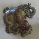 Royal Copenhagen Art Pottery20165 RC Elephant and Tiger 36 x 40 cm Knud Kyhn March 1928