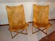 2 Hvilestole/foldestole i cognac farvet brunt patineret læder tegnet af J Hardy 5000 m2 udstilling