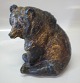 Aluminia kunstfajance 3823 Bjørn siddende 17,5 x 14 cm Signeret JG