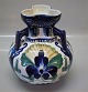 Aluminia Art Faience RC Faience 189-147 Large blue flower marine vase with handles 23 x 20 cm Ca. 1902-1910