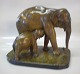 SOLD Ipsen Danish Art Pottery 1843-1955Ipsen 834 Ellen og Kasper Elephant Mother and young from the Zoo of Copenhagen