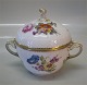 Kongelig Dansk Fuld Saksisk Blomst004-1680 Sukkerskål med låg 11 x 14 cm pre 1900