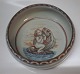 Royal Copenhagen Art PotteryRC Unique piece by Nicolej Tiedeman Bowl 7 x 19 cm Child and big fish