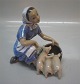 Dahl Jensen figurine1313 Girl with 3 pigs (Linda Roerup) 14 cm