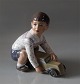 Dahl Jensen figurine1166 Boy with toy truck (DJ) 14 cm