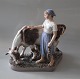 Dahl Jensen figur1262 Pige med ko (Lauritz Jensen) 29 cm