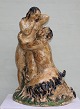 Kæmpe Unika Kongelig Dansk StentøjKvinde og faun af Knud Kyhn 71 cm