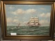 Maleri af skibSteen Bille65x83 cm