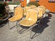 7 stk stole med lyse brunt skind og krom stel dansk design fra 1960érne 5000 m2 udstilling