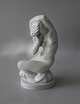 Dahl Jensen figur1175 Forår - nøgen kvinde (J.J. Bregnø) 20 cm, hvid
