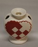 Royal Copenhagen Aluminia kunstfajance 2231Rød Hjertevase 7,5 cm Den gamle se billeder