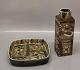 Aluminia Fajance 719-2883 Firkantet brun skål, medium 17 x 17 cm Baca Nils Thorsson
