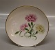 Antik Kongelig Dansk Platte17,5 cm Dekoreret med pink blomst og guldkant - før 1898