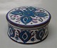 Aluminia kunstfajance 432-3162 Rund dåse med låg 5 x 10.5 cm Berte Jessen, Tenera