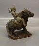 B&G Art PotteryB&G Stoneware Girl riding horse K. Otto ca 12 x 11 cm