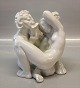 Dahl Jensen figurine1176 Naked woman and faun Blanc de chine (Jens Jakob Bregnø) 19 x 16 cm