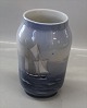 Kongelig Dansk 1959.108 RC Vase  17 cm Marine decoration Sailship