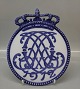 137 # Royal Copenhagen Collector Plate King Christian X and Queen Alexandrine. Face to face monogram 