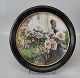 Royal Copenhagen Agaleas Painted by Carl Larsson 1906 Motif #5 Round Carl Larsson Porcelain painting in wooden frame 26 cm