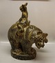 Royal Copenhagen Art Pottery21233 RC Bear with faun April 1954 Knud Kyhn 42 x 39 cm