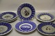 Aluminia kunstfajance Aluminia Copenhagen Faience Navy Christmas trays / plates 1955-1995.