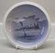 Kongelig Dansk 2909-2528 Kgl.  Rund Skål med Kronborg fra søsiden 21 cm