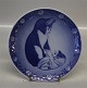 Royal Copenhagen Plate 1983 RC Plate Mother Cat and Her young one 15.5 cm