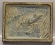 Kongelig Dansk Stentøj 21680 Kgl. Relief Fugl 18 x 22 cm Knud Kyhn marts 1959